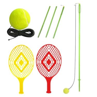 Imagem de Bola De Treino De Ténis Com Rebote,Acessórios Portáteis para Treino de Ténis - Suprimentos Para Desportos De Equipa Para Bater, Balançar, Jogar, Feedback, Treino Para Atletas, Jogadores E