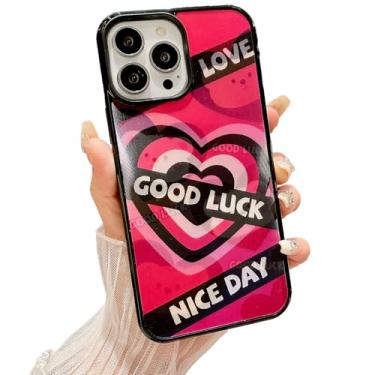 Imagem de LIFCIUSO Capa magnética para iPhone 14 Pro Max [compatível com MagSafe], linda estampa de urso de coração de amor dinâmico que muda de cor, capa protetora luxuosa à prova de choque para mulheres e