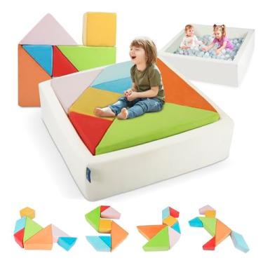 Imagem de Heypappy Sofá De Brincar Infantil, Nugget, Quebra-Cabeças Tangram, Móveis Para Sofás Infantis Modulares, Forte Construção Sala Jogos, Quarto, Meninos, Meninas E Adolescentes, Arco-Íris