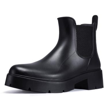 Imagem de Botas de chuva Asgard Platform Ankle Waterproof Chelsea Black 37