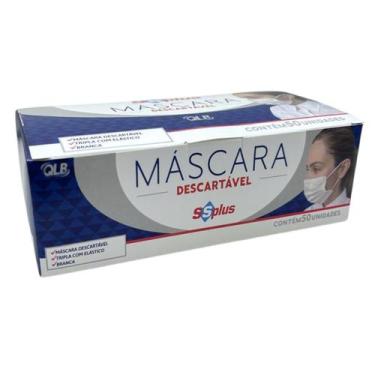 Imagem de Máscara Descartável Branca Tripla Ssplus Caixa com 50 Unidades - SS PL