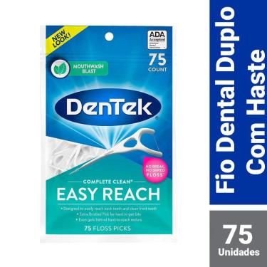 Imagem de Fio Dental com Haste DenTek Floss Picks Complete Clean Easy Reach 75un