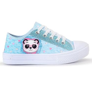 Imagem de Tênis Feminino Infantil Panda Glitter Cano Baixo (Azul, BR, Criança de 4 a 8 anos, Faixa Numérico, 25, 26)