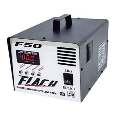 Imagem de Carregador de Bateria Automotivo 50A 12V Aux. Partida Bivolt F50 Flach