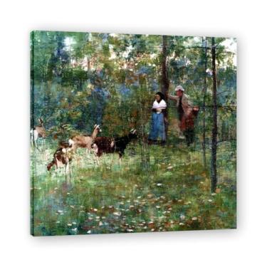 Imagem de A Stranger John Lavery Iconic Realist Portrait & War Scene Canvas Art – Decoração de parede irlandesa atemporal para casa emoldurada 30 x 30 cm