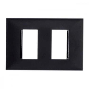 Imagem de Espelho placa Pial Plus+ Preto  4X2 2Mod.Dist 8506Pt, Preto