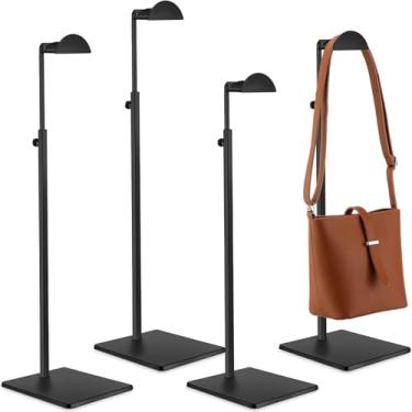 Imagem de AKEIE Suporte de exibição de bolsa de luxo para vendedores de metal premium pendurado em forma de D suporte de gancho de mesa para organizador de bolsa de chapéu altura ajustável loja doméstica balcão