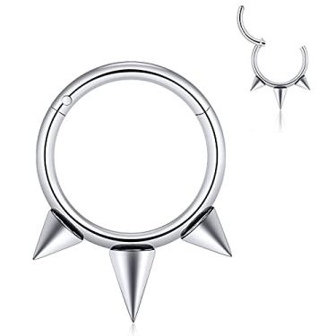 Imagem de Qmcandy Brinco de aço inoxidável, argola, segmento articulado, cartilagem, tragus, hélice, anéis de septo, piercing de nariz, joias, Metal, Zircônia cúbica
