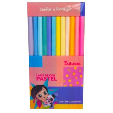 Imagem de Lápis de Cor, Luluca,12 Cores, Material Escolar e Artístico, Neon e Pastel (PASTEL)