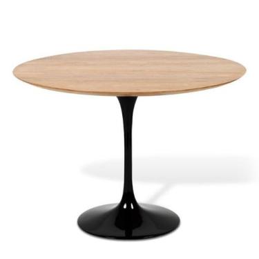 Imagem de Mesa De Jantar Saarinen Redonda 107 cm Madeira Base Preta - Eero Saari