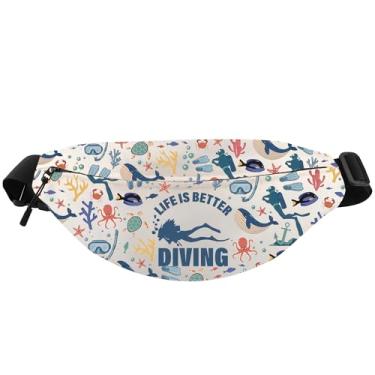 Imagem de WCGXKO Life Is Better Diving Bolsa de cintura transversal, presente de mergulhador, presente de mergulho para amantes de mergulho, Better Diving Pack, Casual