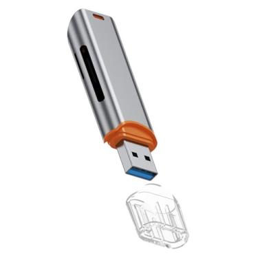 Imagem de Generic Leitor de cartão USB 3.0 Leitor de cartão SD TF Multifuncional Premium Portátil Fácil de usar Liga Profissional Transmissão de alta velocidade, Cinza