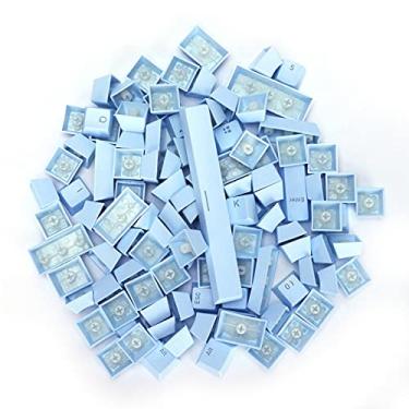 Imagem de Keycaps 100 por Cento Teclado, Teclado Mecânico Keycaps Pbt Keycaps 108 Chave Pbt Conjunto para Teclado Mecânico (Azul claro)