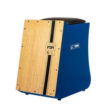 Imagem de Cajon FSA Instrumento de Percussão Profissional Feito à Mão - Graves Profundos, Som de Caixa Nítido, Madeira Brasileira, Design Ergonômico de Inclinação LITE GB LTG-03 AZUL BL