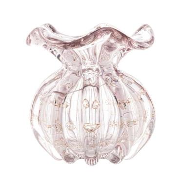 Imagem de Vaso Murano Vidro Italy Rosa Claro E Dourado Wolff 10x11cm