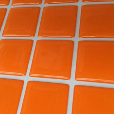 Imagem de Pastilha Adesiva Resinada Laranja Kit 4 Placas