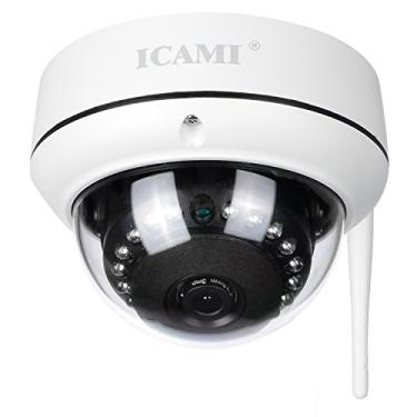 Imagem de ICAMI Câmera de segurança HD WiFi Dome IP sem fio sistema de viguilância doméstica áudio com detecção de movimento (720P)