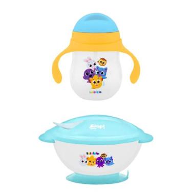 Imagem de Kit Bolofofos Refeição Bowl Com Tampa e Talher De Silicone Copo Treina