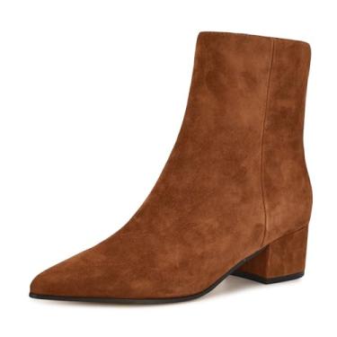 Imagem de Nine West Bota feminina Maribu no tornozelo, Camurça conhaque 121, 40