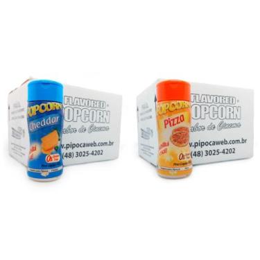 Imagem de Temperos Para Pipoca Cx 12 Un - Cheddar E Pizza - Flavored Popcorn