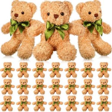 Imagem de Boneca de pelúcia Stuffed Bear HyDren 25 cm com laço para crianças (24