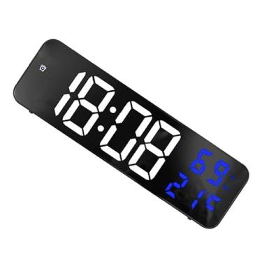 Imagem de TOPINCN Espelho Grande Relógio de Parede Digital, Timer de Exibição de Tela Grande, Tire Despertador Eletrônico Com Temperatura de Tempo Exibição para o Quarto da Sala de Estar da Sala de (Branco e