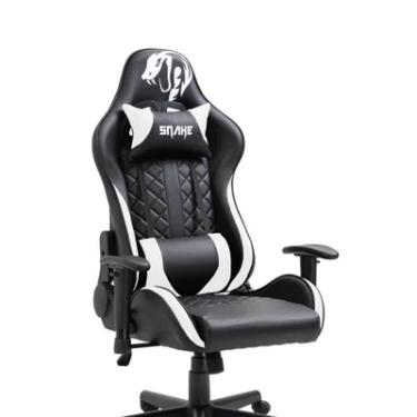 Imagem de Cadeira Gamer Snake Gaming, Mamba Negra, Reclinável 9183 - Preto e Branco