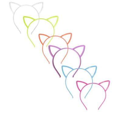 Imagem de 12 tiaras gatinho arquinho colorida festa fantasia infantil - JC, Colo