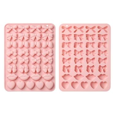 Imagem de UR URLIFEHALL 2 peças 33 moldes de silicone cavidade coração lábio arco fondant moldes para bolo feito à mão sabão muffin cheesecake brownie chocolate artesanato