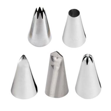 Imagem de Kit 5 Bicos Para Confeitar, Perlê 9, Folha 2, M Reto N4, M Flor 3, Frizado 2