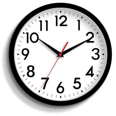 Imagem de Relógio de parede DAXSMY 35,56 cm operado por bateria Silent Black