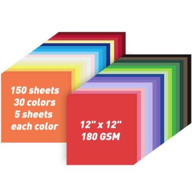 Imagem de Cartolina colorida MAXECHO 12x12 180gsm 150 folhas 30 cores