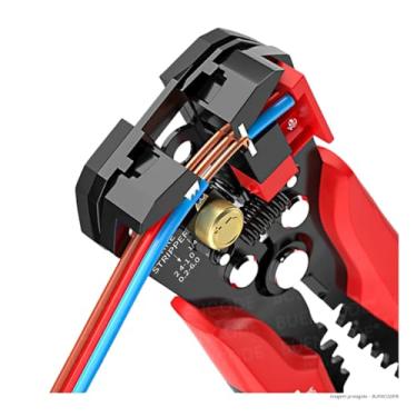 Imagem de Alicate Desencapador Profissional 3 em1 –Decapador Descascador Emborrachado Cortador e Crimpador com Ajuste Preciso para Fios Elétricos Terminais e Cabos - Linha Premium - Ferramentas