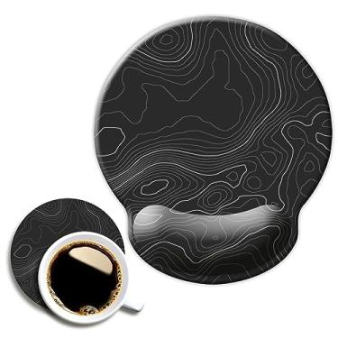 Imagem de Mouse pad ergonômico com suporte de pulso, mouse pad com descanso de pulso, alívio da dor no pulso, base de borracha antiderrapante, mouse pads para mesa, computadores, laptop, escritório, casa