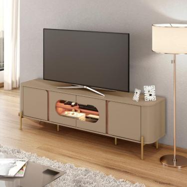 Imagem de Rack Juquehy para TV 75” 4 Portas Nichos e Iluminação LED