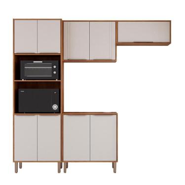 Imagem de Kit Armário Cozinha Completa Áurea 230cm 9 Portas com Balcão