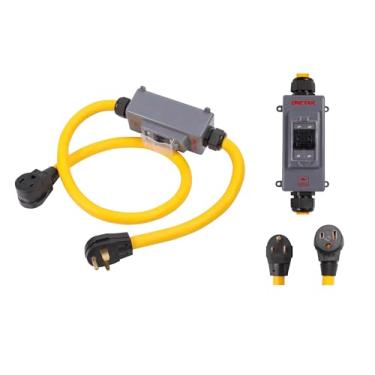 Imagem de NEMA 6-50P a 6-50R Disjuntor magnético hidráulico 240V 50 Amp 3 pinos plugue macho para tomada fêmea de 3 pinos adaptador de cabo de alimentação