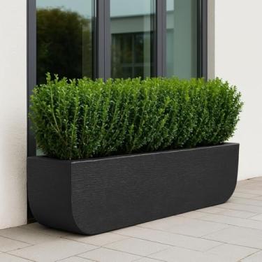 Imagem de Vaso Decorativo Jardineira Floreira Polietileno Grande 84 Cm (PRETO)