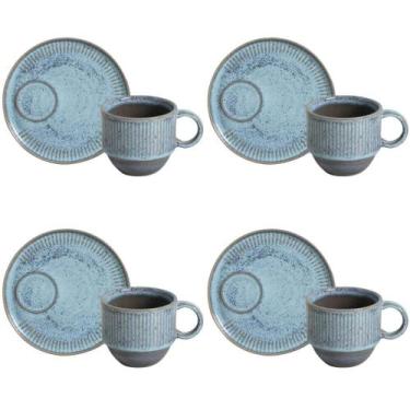 Imagem de Conjunto 4 Xícaras de Chá Empilhável com Pires 230ml Linhas Breeze Por