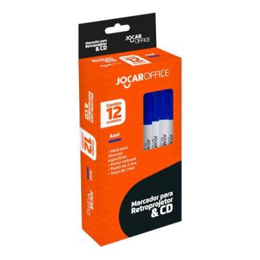 Imagem de Caixa Com 12 Marcadores Para Retroprojetor & CD Cor Azul - Jocar Offic