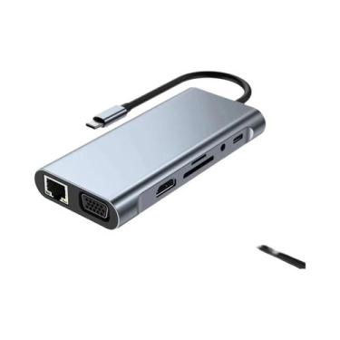 Imagem de Estação De Acoplamento Tipo-C 11 Em 1 HUB USB 3.0 Adaptador De Rede 4K