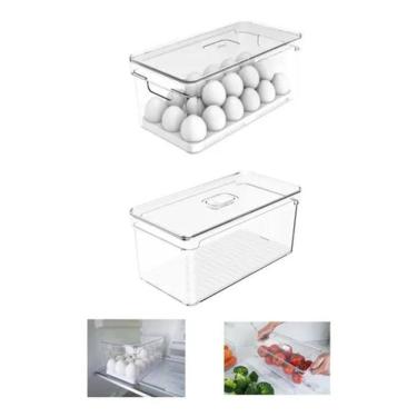 Imagem de 2 Organizadores De Geladeira Porta Ovos E Porta Legumes 5L