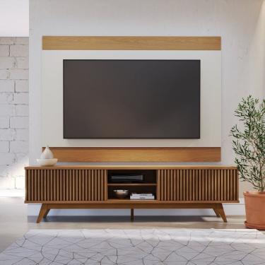 Imagem de Rack com Painel para Tv 75 Polegadas 4 Portas Fortaleza e Nilo Freijó/Off White