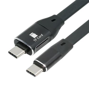 Imagem de xiwai USB-C Tipo-C macho para leitor de cartão micro SD TF e macho 10Gbps USB 3.1 cabo de extensão de dados FPC plano fino para laptop telefone 23 cm