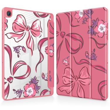 Imagem de Mektron Capa para Samsung Galaxy Tab A9+/A9 Plus 11 polegadas modelo 2024 (SM-X210/X216/X218) com suporte para caneta S, capa fina transparente + suporte de três dobras + despertar/hibernar