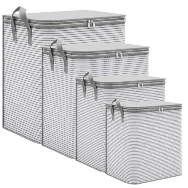 Imagem de Bolsa de armazenamento de roupas, organizador de cobertor de roupas, recipiente de armazenamento leve, bolsa de armazenamento dobrável, bolsa de armazenamento portátil, bolsa de armazenamento de