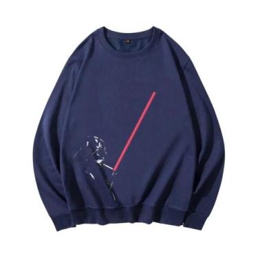 Imagem de Moletom Dark Side Com Gola Redonda Respirável Com Estampa Darth Vader 