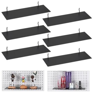 Imagem de Kokone Pacote com 6 prateleiras de quadro para armazenamento ou exibição, prateleiras de exibição plana de 30 x 10 cm para quadro, acessórios de parede para quadro, bandeja de aço para garagem