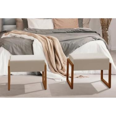 Imagem de Banqueta Puff Cancun Areia Base Ferro Luxo