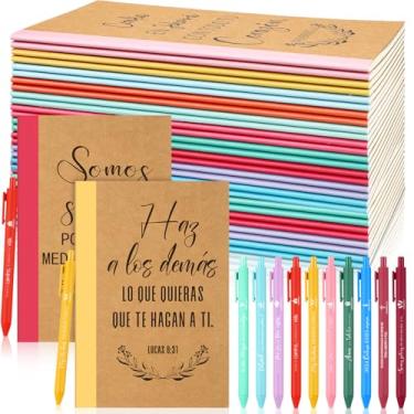 Imagem de Maitys 40 peças de presente cristão espanhol Regalos Cristianos en Español Regalos para cadernos religiosos, versículo bíblico, caneta, pastor, clero, apreço, presentes para mulheres e homens, igreja
